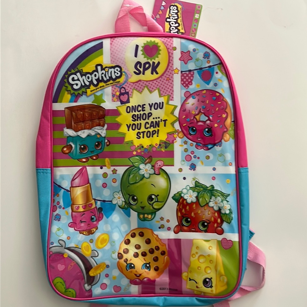 Shopkins Backpack - NWT - Front is Plastic - Back & Straps are canvas $19